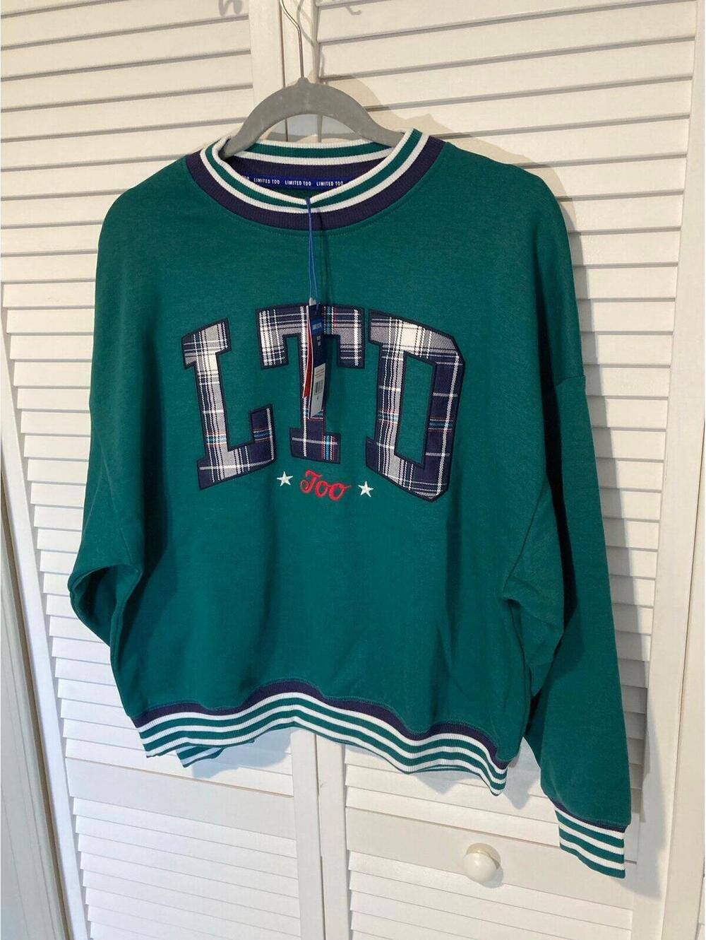 Limited Too Girls Plaid Logo Sweatshirt